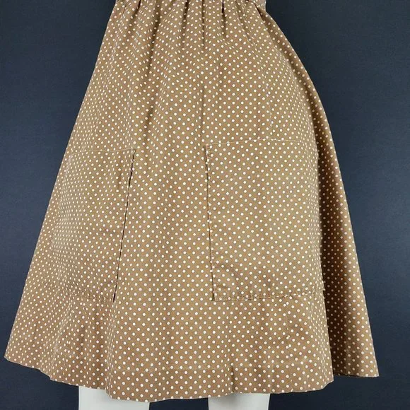 ❗️SOLD❗️70s Polka Dot Floral Patchwork Pinafore Dress - Picture 5 of 15
